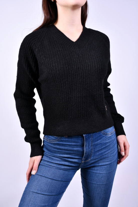 Жіночий светр (кол. чорний) в'язаний розмір 42-44 
