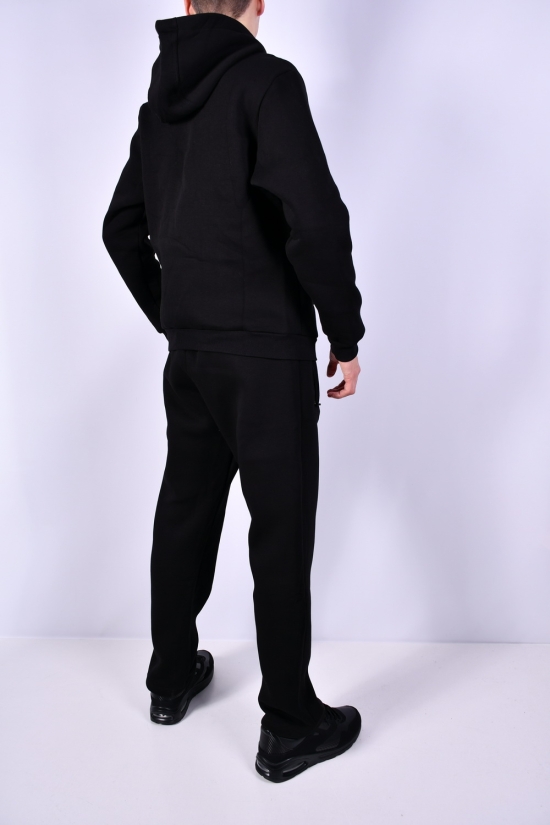 Костюм спортивный мужской (цв.черный) на флисе  Размеры в наличии : 48, 50, 52, 56 арт.FV1717