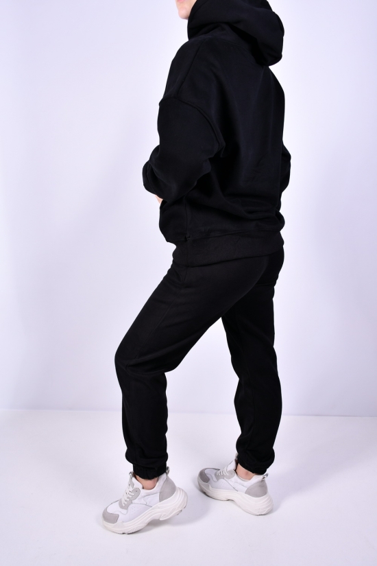 Костюм спортивный женский (цв.черный) на флисе  модель OVER SIZE Размеры в наличии : 46, 48, 50 арт.1412
