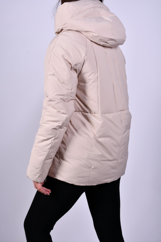 Куртка женская (цв.кремовый) зимняя из плащевки "CALOOVEI" Размеры в наличии : 44, 46, 50 арт.775