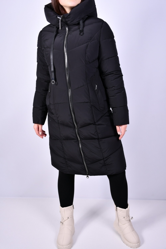 Пальто жіноче (кол. чорний) зимові з плащової тканини Розмір в наявності : 42 арт.2296