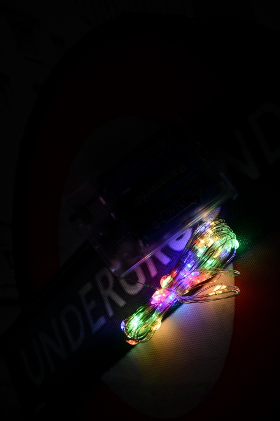 Гирлянда светодиодная капля росы нить 5м led Батарейки АА (цв. разноцветная) арт.НФ-00000929