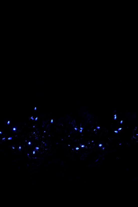 Гирлянда светодиодная ( синие огни) чёрный провод 100LED арт.LED200B-2