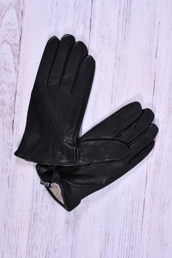 Перчатки мужские (размер 10-12,5см) из натуральной кожи оленя утепленные (шерстяная подкла арт.2813