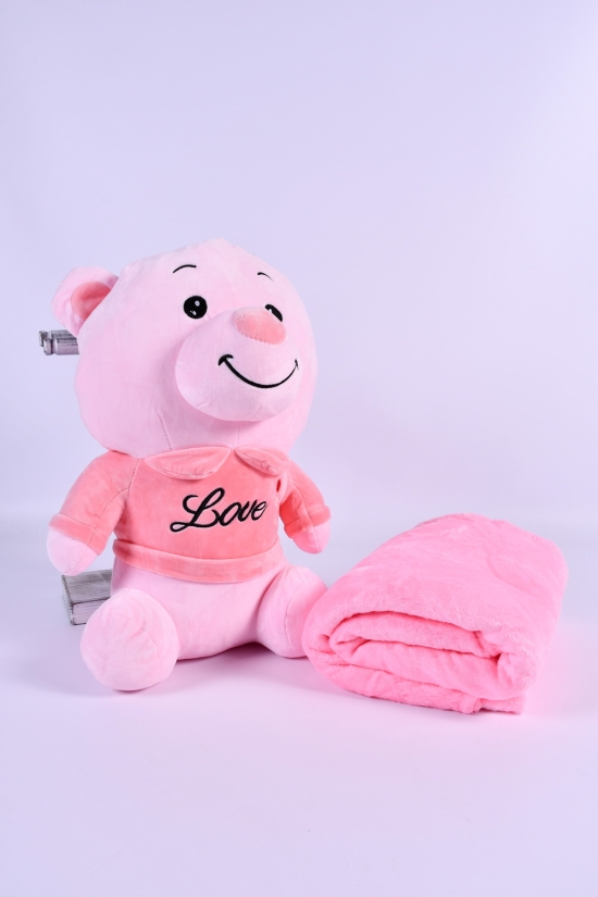 Комплект іграшка з простирадлом (колірний рожевий) розмір пледа 170/100 см. (вага 980гр.) арт.5647