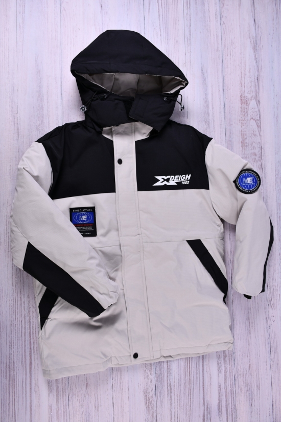 Куртка для хлопчика (кол. кремовий/чорний) із плащової тканини зимова (модель OVER SIZE) Зріст в наявності : 152, 158, 164, 170 арт.808
