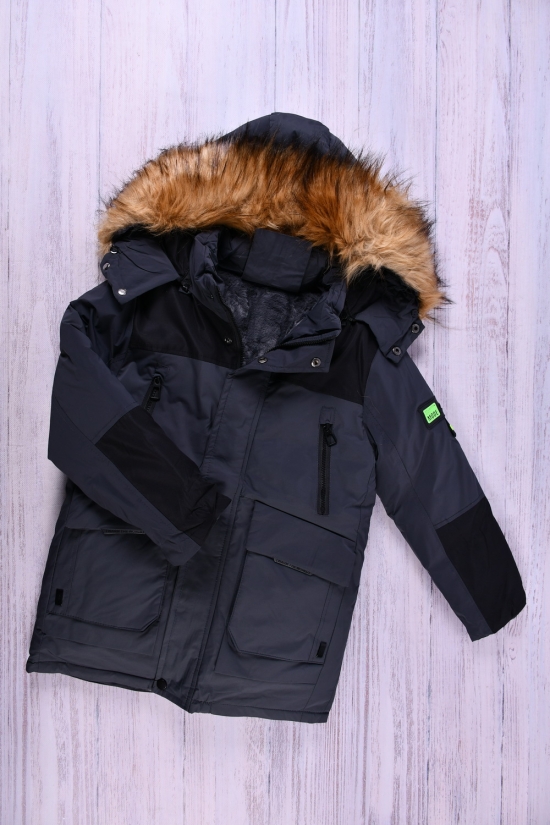 Куртка для мальчика (цв.графитовый) из плащевки зимняя Рост в наличии : 128, 134, 140, 146, 152 арт.091