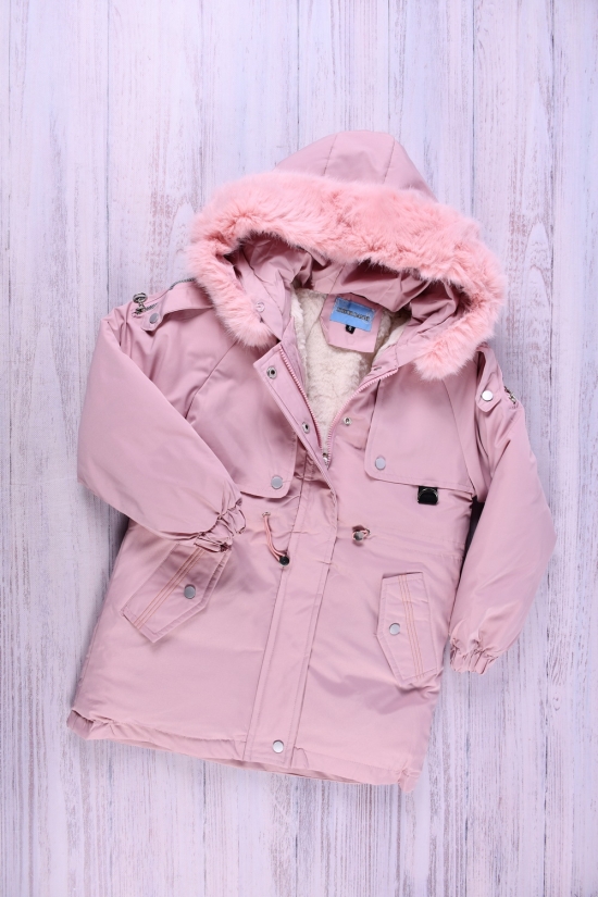 Куртка для девочки (цв.св.розовый) из плащевки зимняя Рост в наличии : 122, 128, 134, 140, 146 арт.077