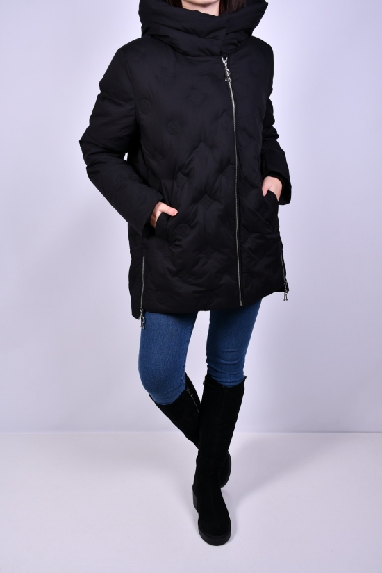 Куртка жіноча (кол. чорний) зимова з плащової тканини "ROMATIC" Розмір в наявності : 56 арт.813