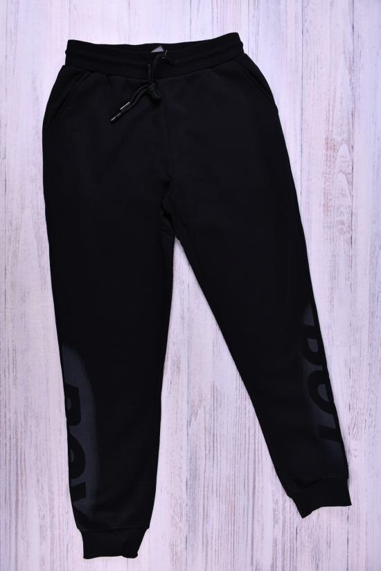 Чоловічі штани (кол. чорний) трикотажні на хутрі "JJF" Розміри в наявності : 48, 50, 52, 54, 56 арт.JM-3033