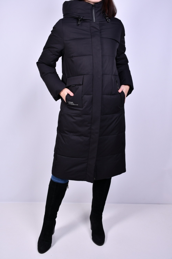 Пальто женское (цв.черный) зимнее из плащевки Размеры в наличии : 44, 46, 50 арт.52