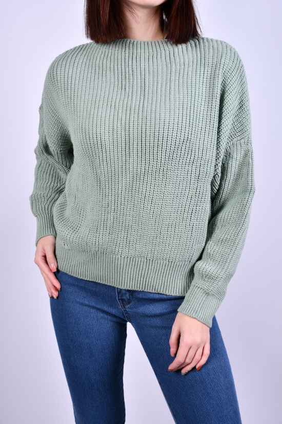 Жіночий светр в'язаний (кол. м'яти) розмір 42-44 арт.4619