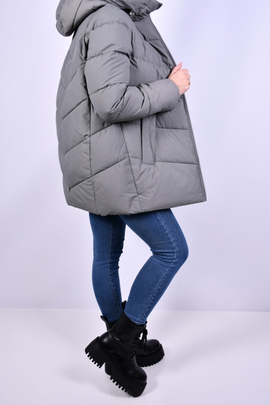 Куртка женская (цв.св.серый) из плащевки зимняя Размеры в наличии : 46, 48, 54 арт.3001
