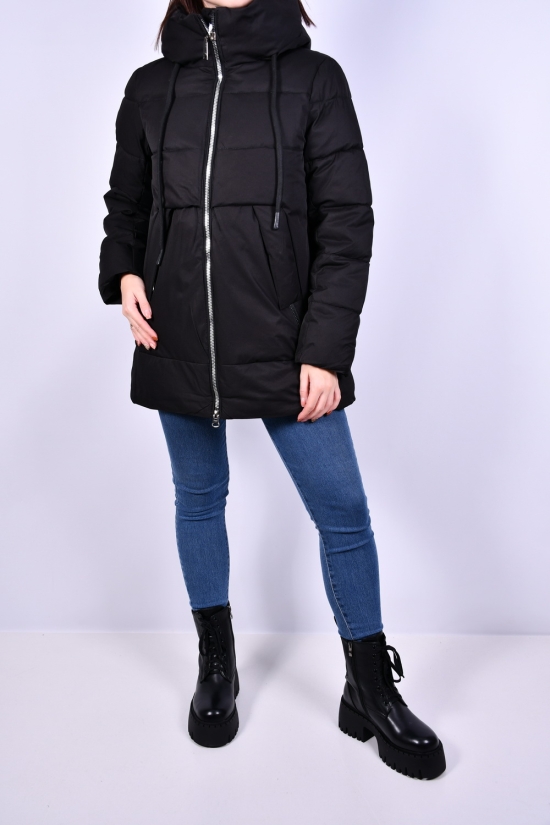 Куртка жіноча (кол. чорний) із плащової тканини зимова Розміри в наявності : 44, 46, 48, 50, 52, 54 арт.3023
