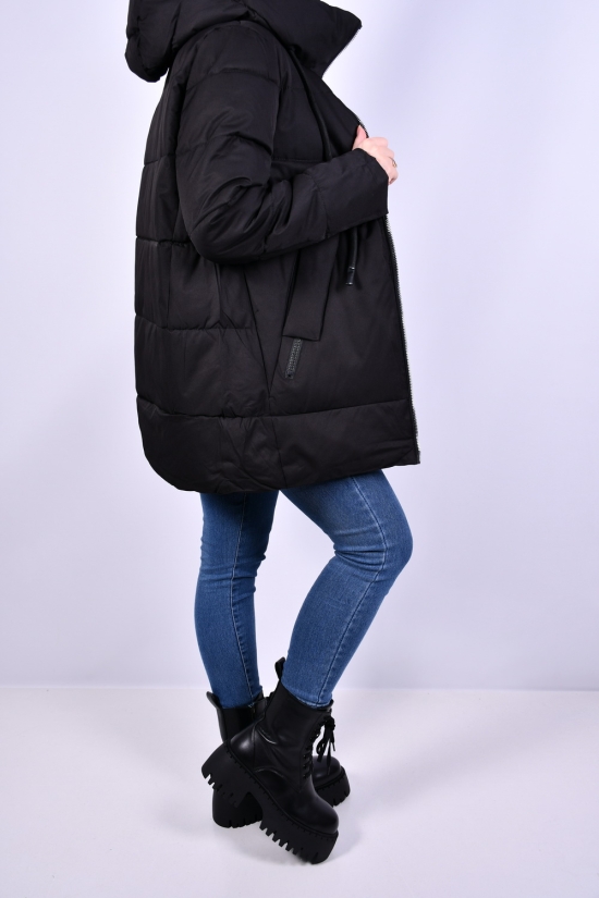 Куртка женская (цв.черный) из плащевки зимняя Размеры в наличии : 48, 54 арт.3023