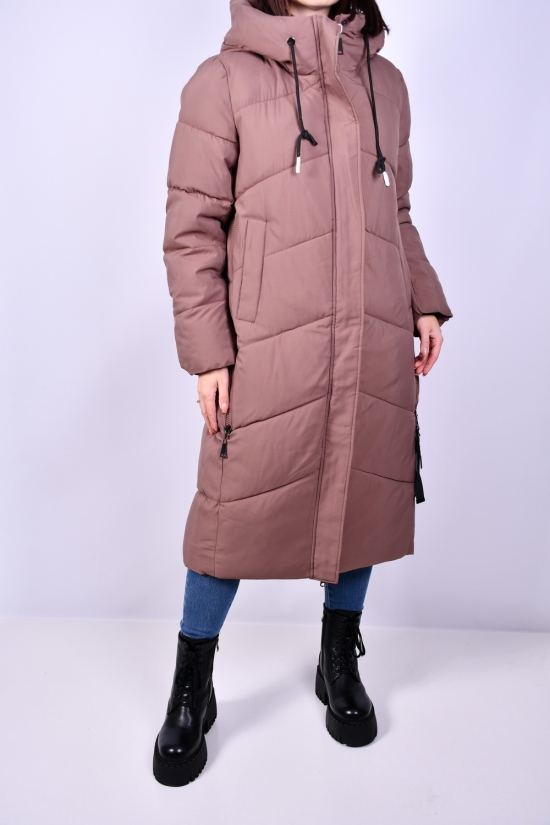 Пальто жіноче (кол. капучино) болоньєве зимове "VICTOLEAR" Розміри в наявності : 48, 50, 52, 54 арт.2140-1