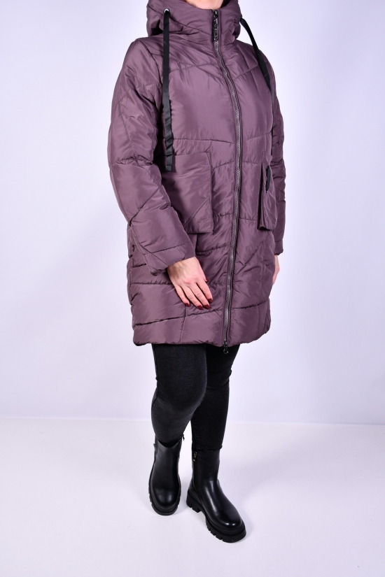 Куртка жіноча зимова (цв. фіолетовий) з плащової тканини. Розміри в наявності : 46, 48, 50, 52, 54, 56 арт.M911016