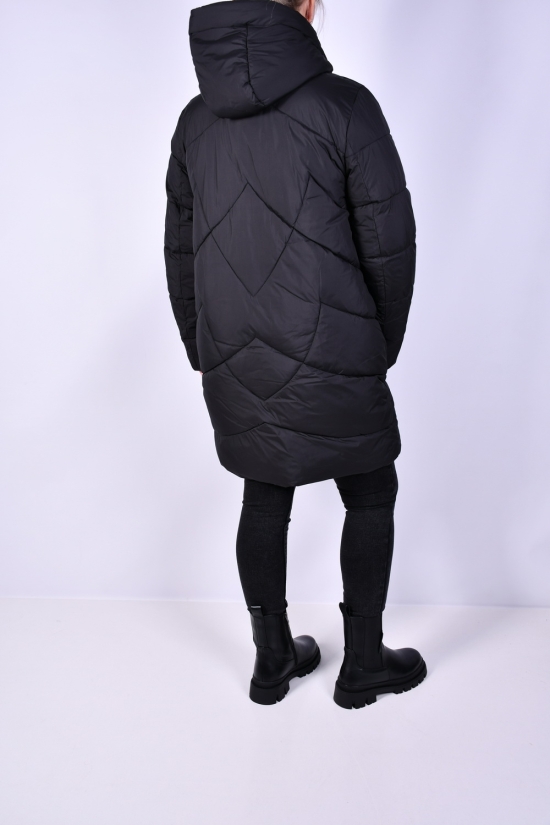 Пальто женское зимние (цв.черный) из плащевки модель OVER SIZE Размеры в наличии : 46, 52, 54, 56 арт.M911009