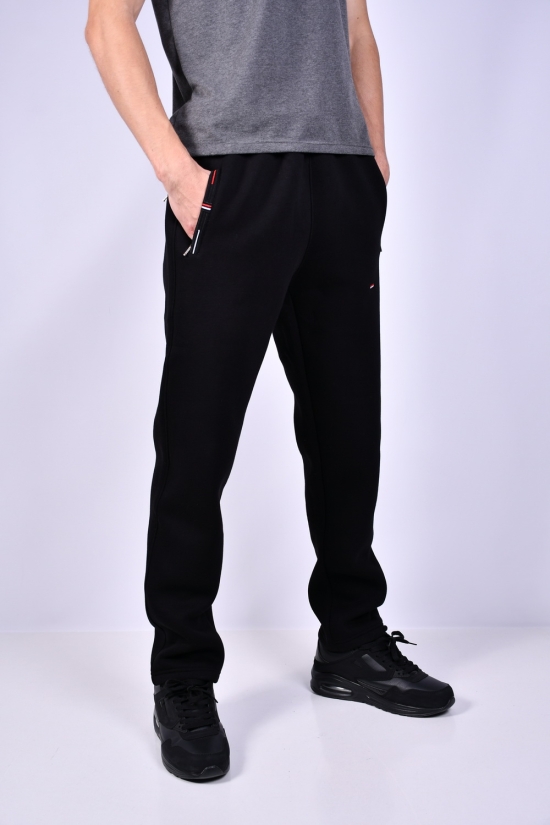 Штани чоловічі спортивні (кол. чорний) трикотажні на флісі "GLR" Розмір в наявності : 44 арт.02