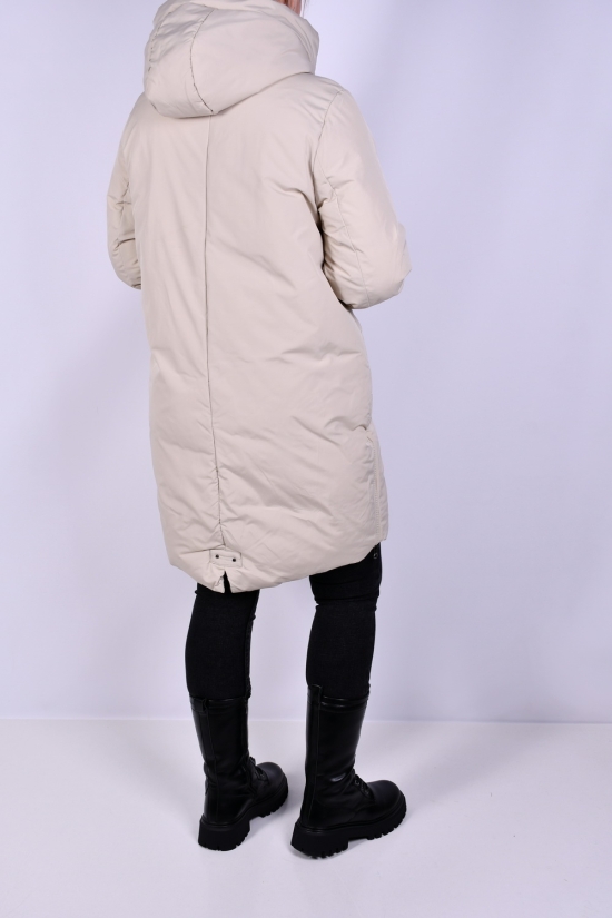 Пальто женское зимние (цв.кремовый) из плащевки Размеры в наличии : 46, 48, 50, 52, 54, 56 арт.M925001