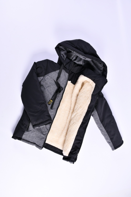 Куртка для мальчика зимняя(цв.черный/серый) на меху Рост в наличии : 128 арт.01/PUMA
