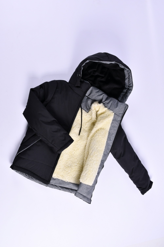 Куртка для хлопчика зимова (кол. чорний/сірий) на хутрі Зріст в наявності : 104, 110, 116, 122 арт.07
