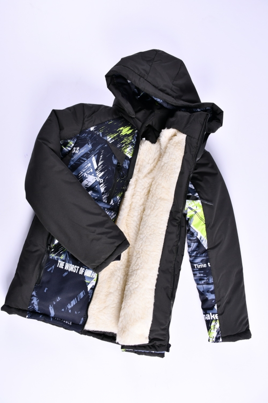 Куртка для хлопчика зимова (кол. хакі) на хутрі Зріст в наявності : 152, 158 арт.05