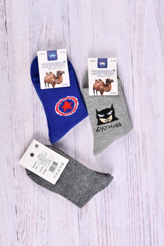 Шкарпетки для хлопчика термо "КОРОНА" розмір 36-41 (75%верлюжа шерсть20%шерсть5%лайкра) арт.C3604-1