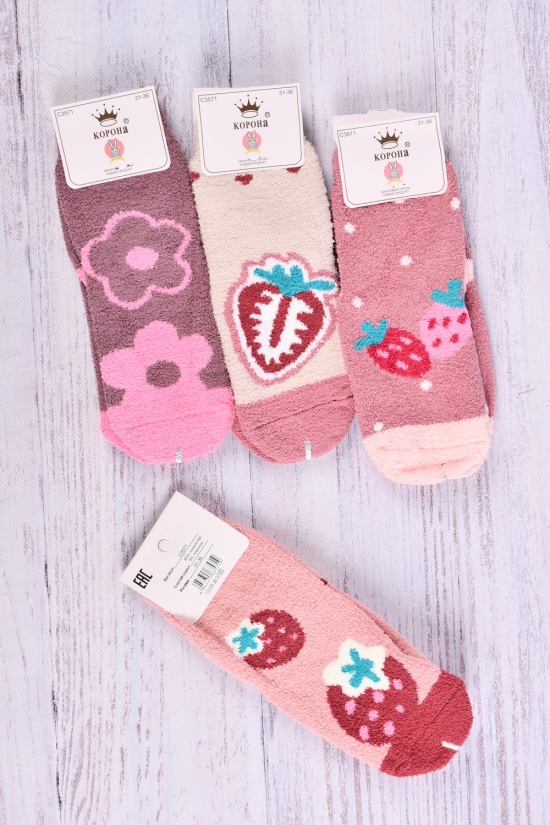 Шкарпетки для дівчинки махрові "КОРОНА" розмір 31-36 (90% бавовна,спандекс5%,лайкра5%) арт.C3571-3