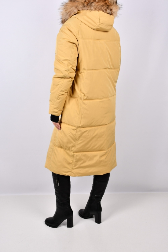 Пальто женское (цв.горчичный) зимнее из плащевки Размеры в наличии : 46, 50, 52 арт.8369