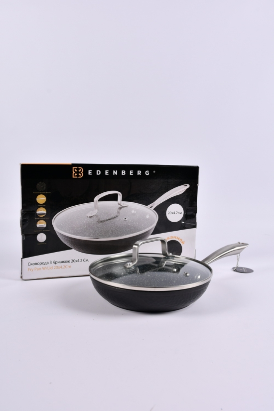 Сковорода 20/4.2 см. з кришкою (мармурове покриття) "Edenberg" арт.EB-3346
