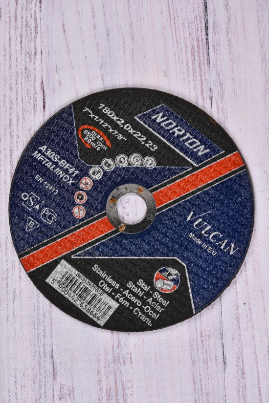 Відрізний диск по металу "NORTON VULKAN" арт.180/2/22,23