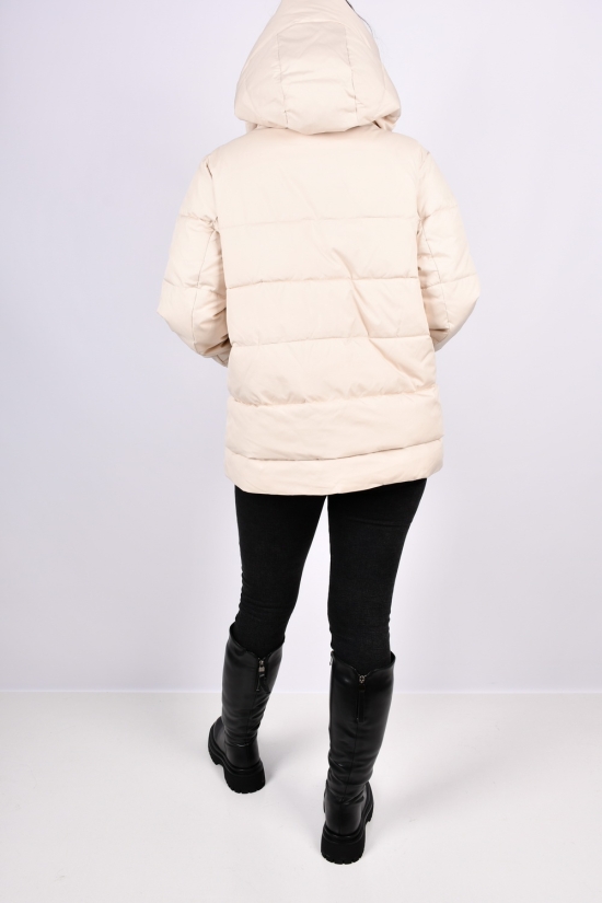 Куртка жіноча (кол. кремовий) з плащової тканини зимова "Fine Baby Cat" Розміри в наявності : 44, 48, 50 арт.757