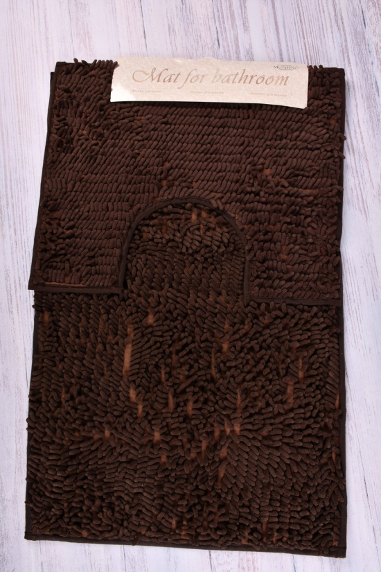 Килимок у ванну 2-ка (кол. т. коричневий) "Локшина" (мікрофібра) розмір 50/80 см арт.MF5213
