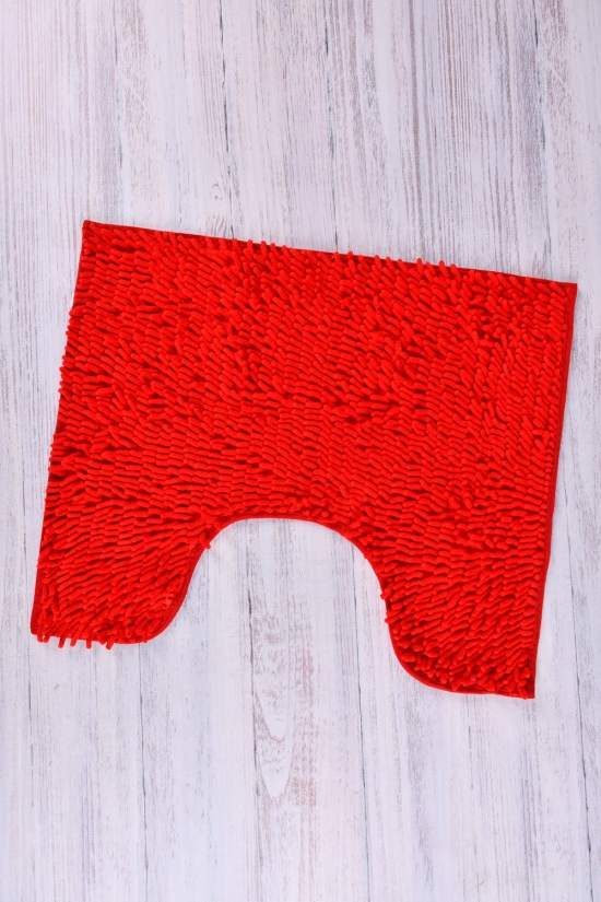Коврик "Лапша" (цв.красный) коврик с обрезкой под унитаз (микрофибра) размер 60/50 см. арт.60/50