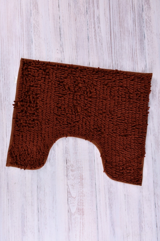 Коврик "Лапша" (цв.коричневый) коврик с обрезкой под унитаз (микрофибра) размер 60/50 см. арт.60/50