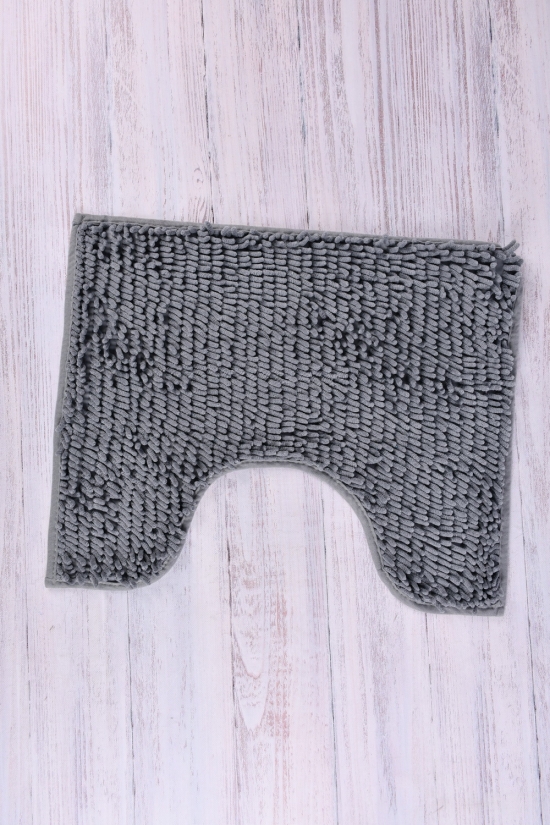 Килимок "Локшина" (колір сірий) килимок з обрізанням під унітаз (мікрофібра) розмір 60/50 арт.60/50