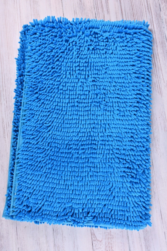 Коврик "Лапша" (цв.голубой) на резиновой основе (микрофибра) размер 100/145 см. арт.LB308-38