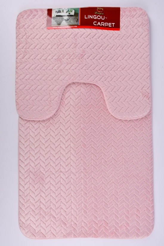 Коврик в ванную 2-ка (цв.св.розовый) размер 60/100 см. арт.OL-2020-020