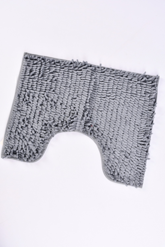 Килимок "Локшина" (колір сірий) килимок з обрізанням під унітаз (мікрофібра) розмір 40/50 арт.LB308-36
