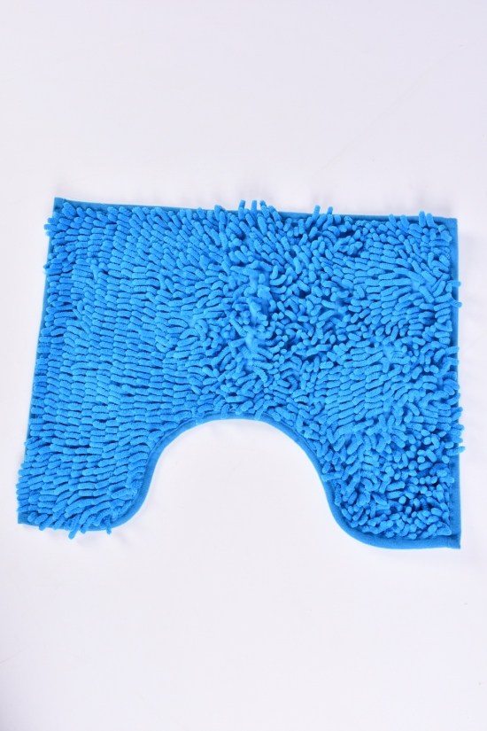 Коврик "Лапша" (цв.голубой) коврик с обрезкой под унитаз (микрофибра) размер 40/50 см. арт.LB308-36