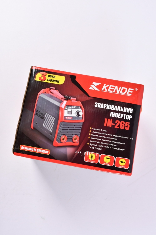 Сварочный инвертор "KENDE" 220в 4,5кВа сварочный ток 20-265А электроды 1,6-5.0мм арт.IN-265