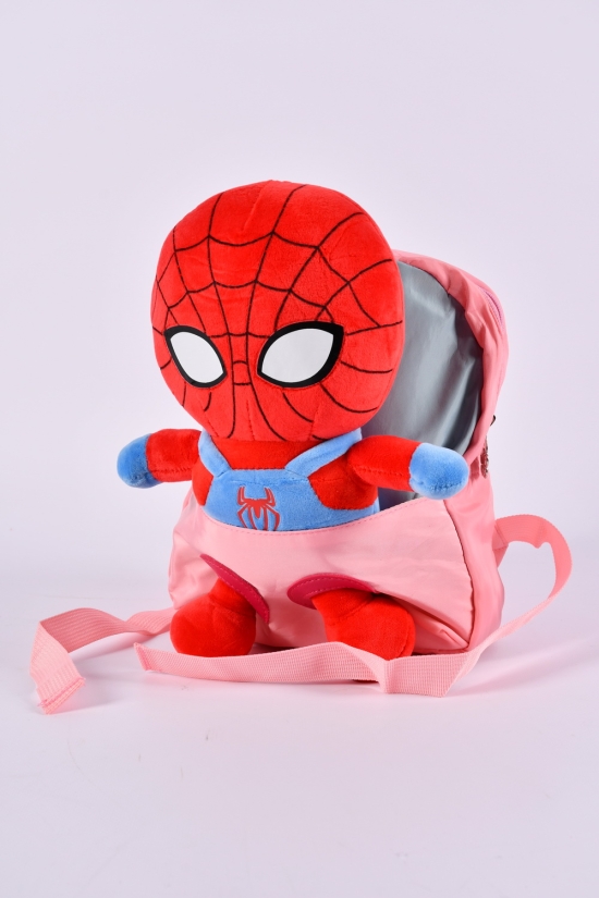 Рюкзак+игрушка из плащевки (цв.розовый) размер 25/21/6 см. арт.2209