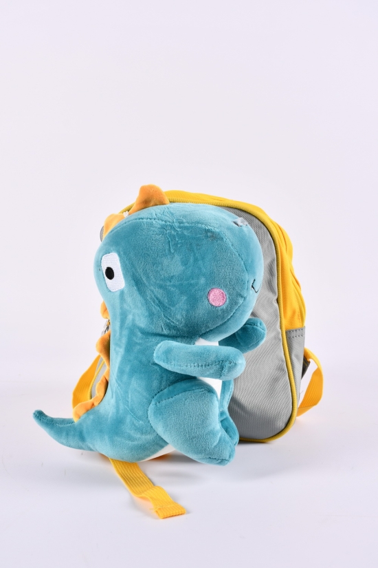 Рюкзак іграшка з плащової тканини (кол. сірий/бірюзовий) розмір 24/19/7 см. арт.0617-9