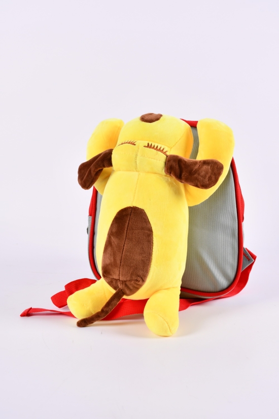 Рюкзак іграшка з плащової тканини (кол. червоний/жовтий) розмір 24/19/7 см. арт.0617-5