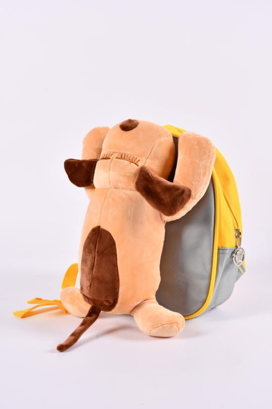 Рюкзак+игрушка из плащевки (цв.желтый/кремовый) размер 24/19/7 см. арт.0617-5