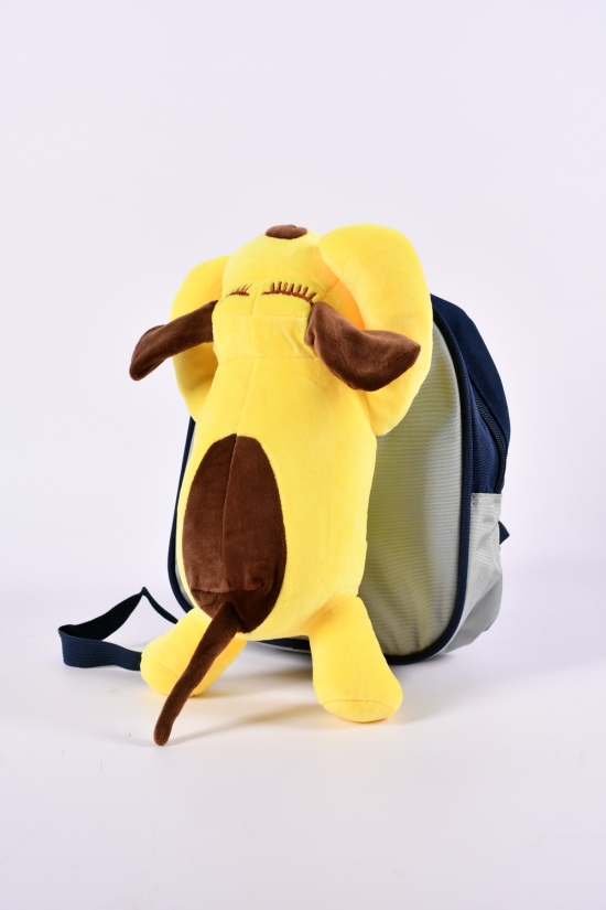 Рюкзак іграшка з плащової тканини (кол. т. синій/жовтий) розмір 24/19/7 см. арт.0617-5