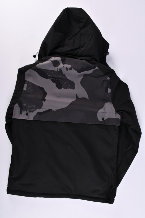 Куртка чоловіча демісезонна (кол. чорний/хакі) з плащової тканини "KDQ" Розмір в наявності : 44 арт.EM88-90