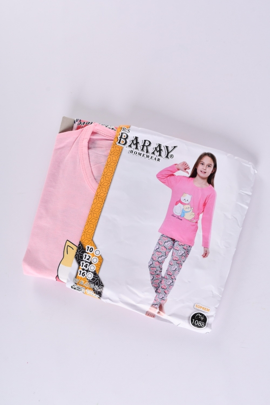 Піжама для дівчинки трикотажна (кол. рожевий) "BARAY" (100% COTTON) Зріст в наявності : 134, 140, 146, 152 арт.1088