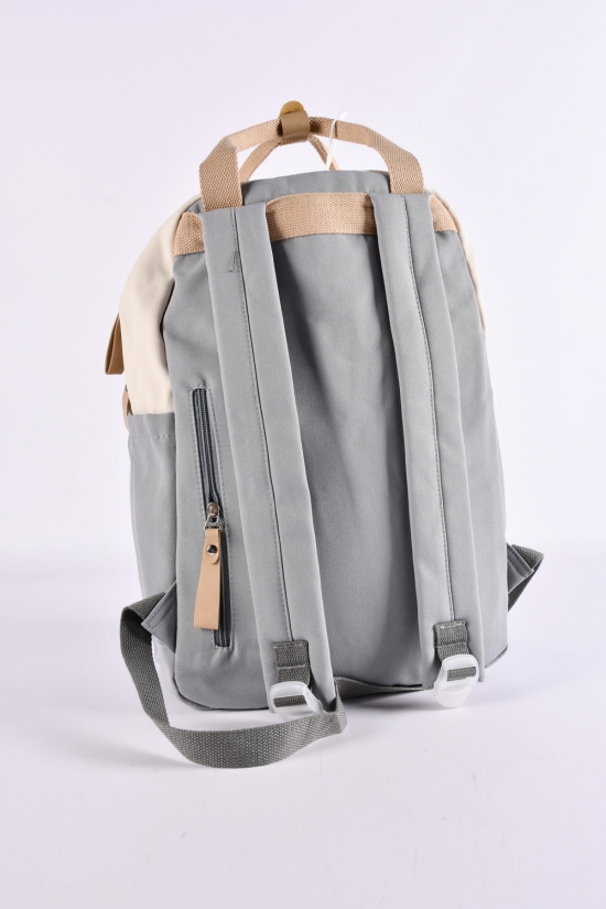 Сумка-рюкзак (ткань коттон) (цв.серый) размер 42/28/14 см. арт.U6665